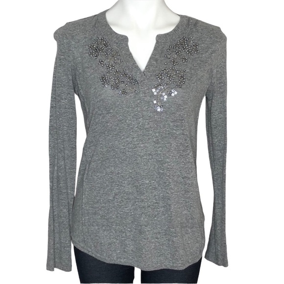 Anthropology Akemi + Kin sequin LS tee, small - Picture 2 of 7